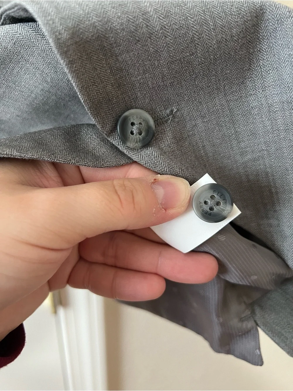 Perry Ellis Gray Dress Vest Men’s Large Formal Suit Waistcoat
